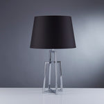 Searchlight Electric York Table Lamp - Chrome Base & Black Tapered Shade 1533CC-1