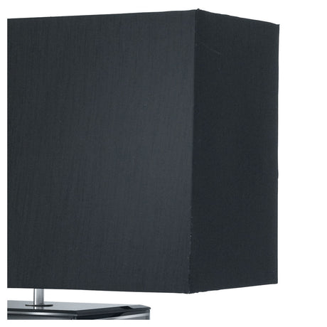 Searchlight Electric Mirror Table Lamp - Smoked Mirrored Glass & Black Faux Silk 1610BK