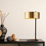 Searchlight Electric Knox Table Lamp - Black & Gold Metal 20224-1GO