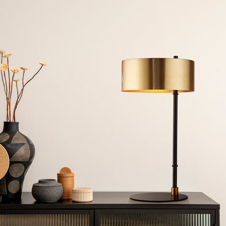 Searchlight Electric Knox Table Lamp - Black & Gold Metal 20224-1GO
