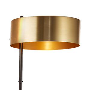 Searchlight Electric Knox Floor Lamp - Black & Gold Metal 20225-1GO