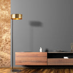 Searchlight Electric Knox Floor Lamp - Black & Gold Metal 20225-1GO