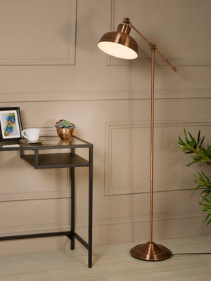 Searchlight Electric Macbeth Floor Lamp - Antique Copper Metal 2028CU