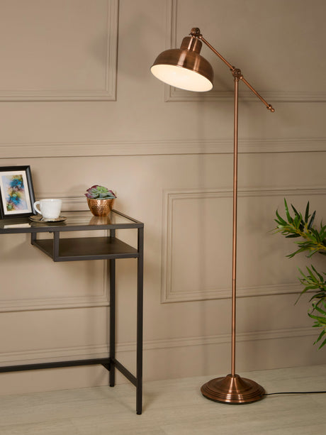 Searchlight Electric Macbeth Floor Lamp - Antique Copper Metal 2028CU