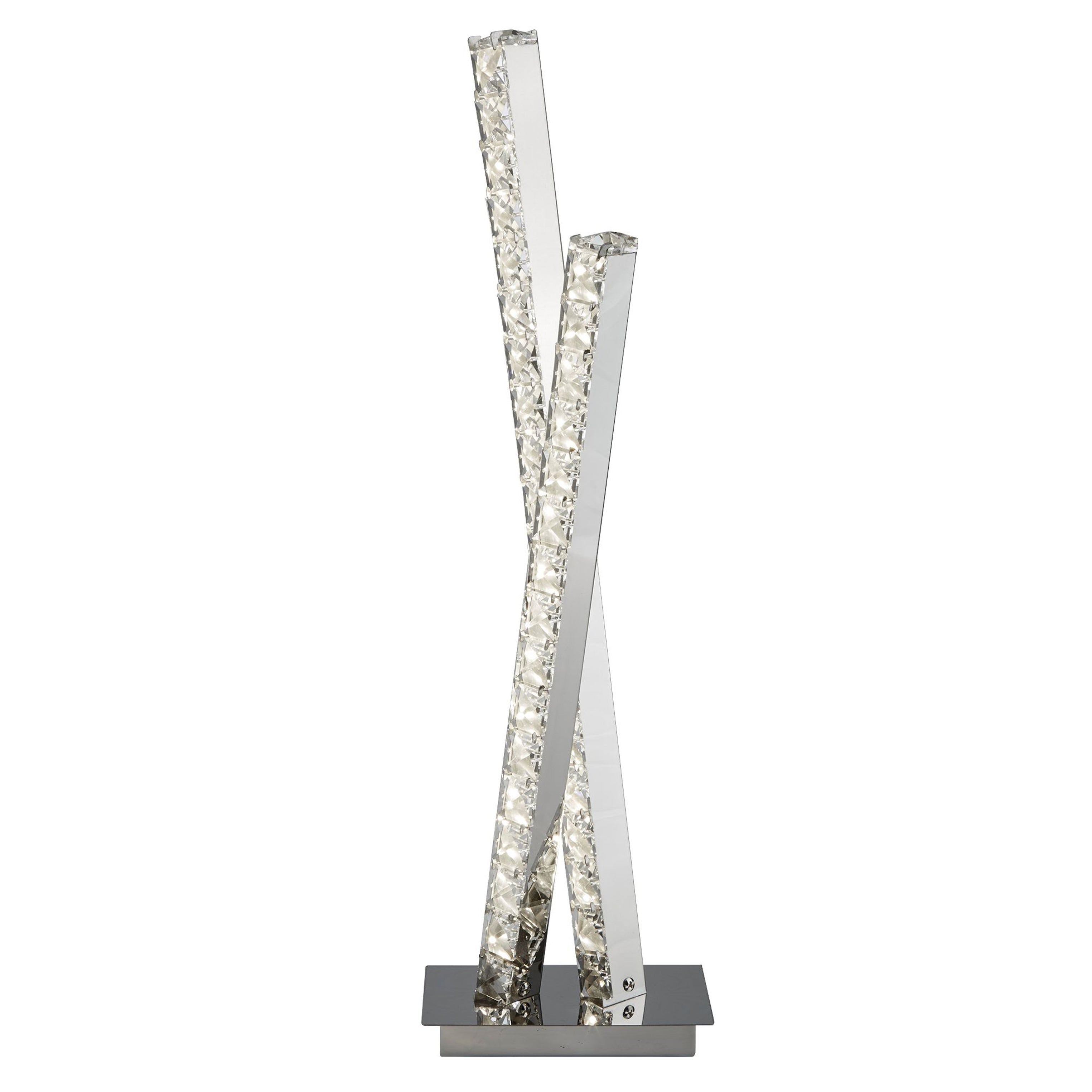 Clover 2Lt Table Lamp - Chrome Metal & Clear Crystal