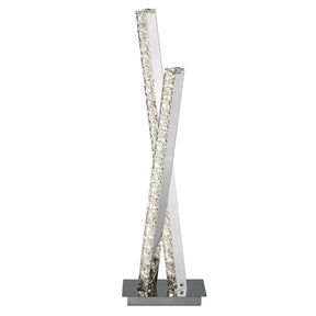 Clover 2Lt Table Lamp - Chrome Metal & Clear Crystal
