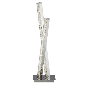 Clover 2Lt Table Lamp - Chrome Metal & Clear Crystal