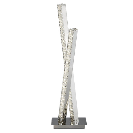 Clover 2Lt Table Lamp - Chrome Metal & Clear Crystal