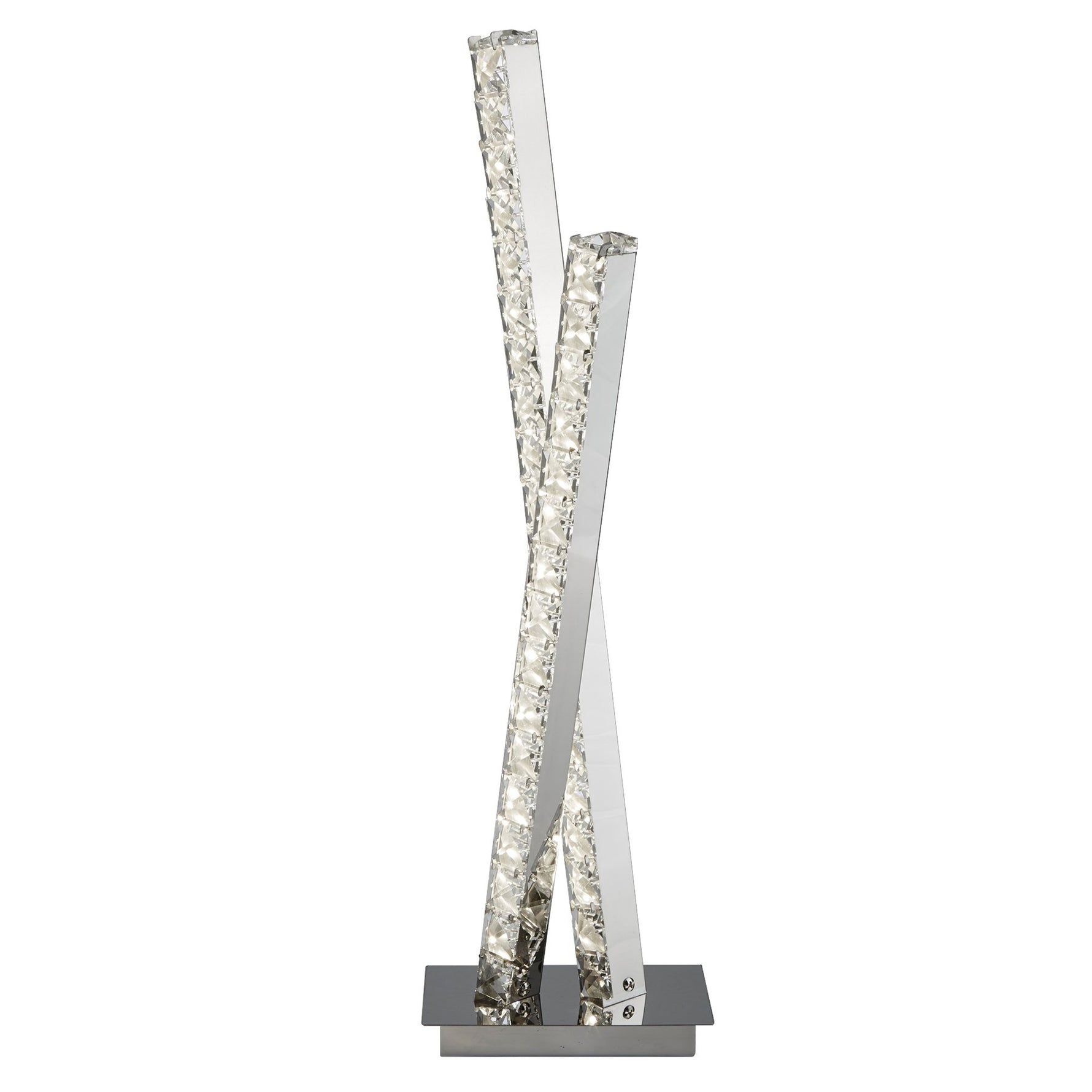 Searchlight Electric Clover 2Lt Table Lamp - Chrome Metal & Clear Crystal 2111CC