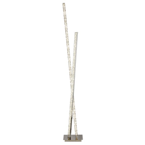 Clover  Floor Lamp - Chrome Metal & Clear Crystal