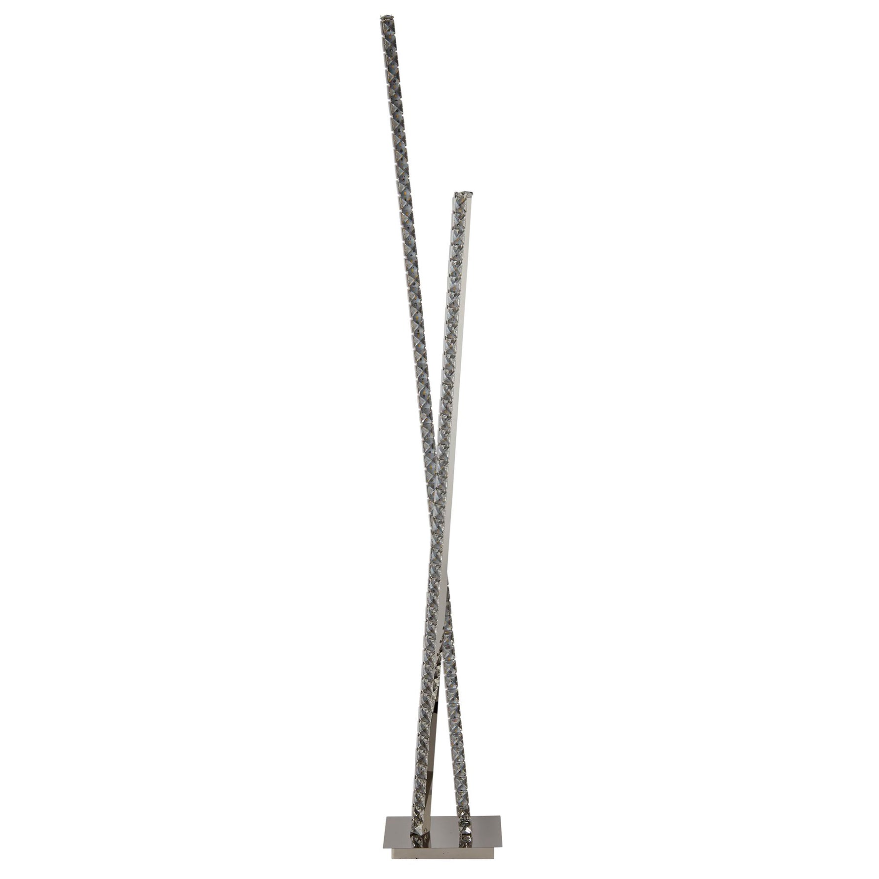 Searchlight Electric Clover  Floor Lamp - Chrome Metal & Clear Crystal 2112CC