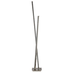 Searchlight Electric Clover  Floor Lamp - Chrome Metal & Clear Crystal 2112CC