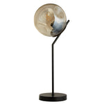 Searchlight Electric Punch Table Lamp - Black Metal & Champagne Punched Glass 22121-1BK