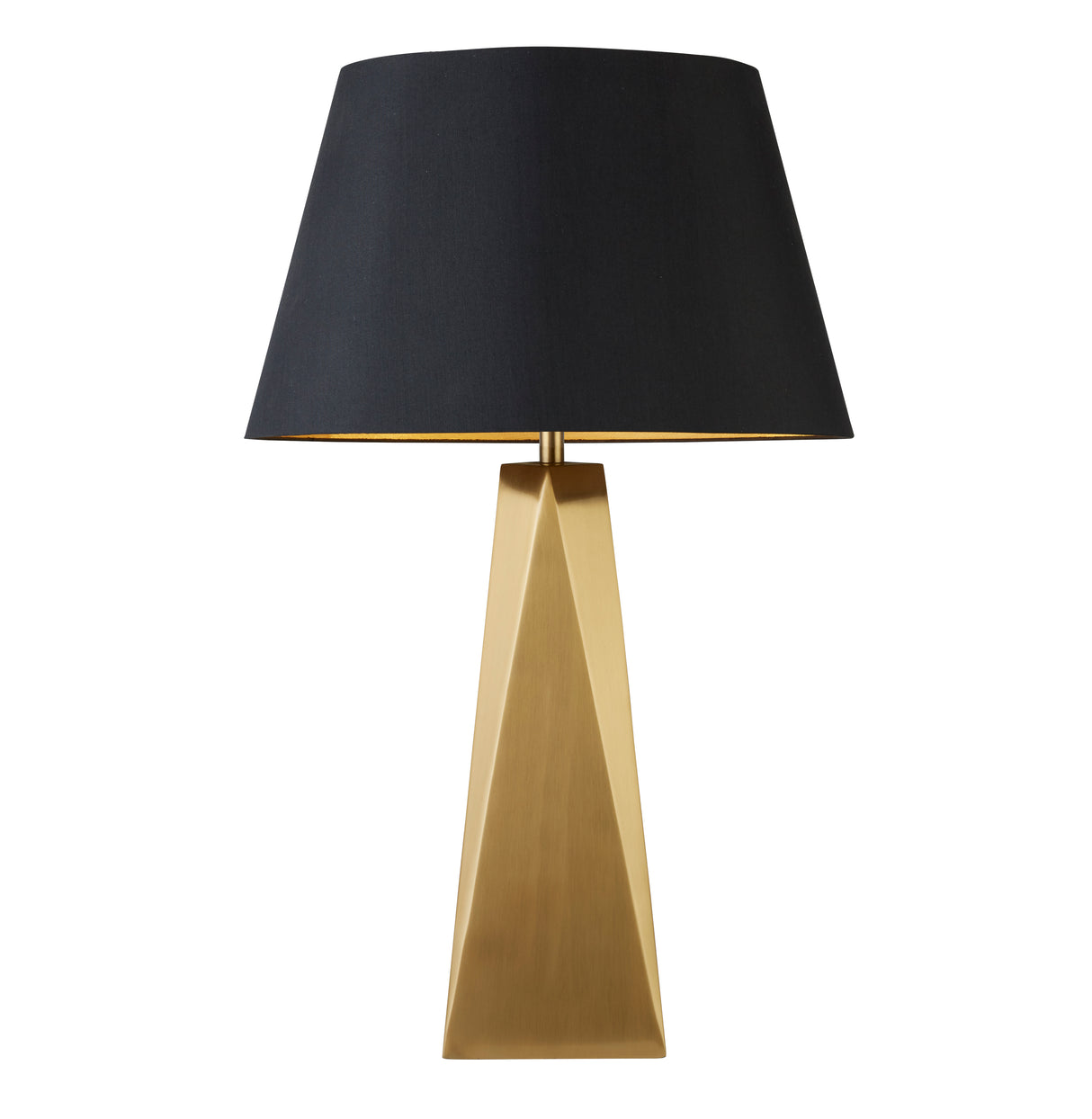 Searchlight Electric Maldon Table Lamp - Gold Metal & Black Shade with Gold Inner 2213GO