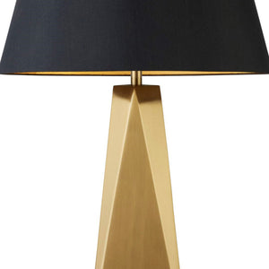 Searchlight Electric Maldon Table Lamp - Gold Metal & Black Shade with Gold Inner 2213GO