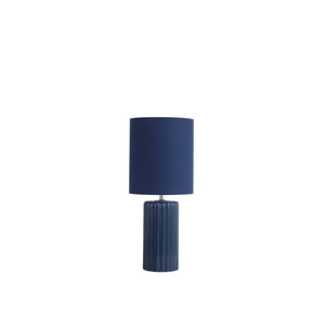 Searchlight Electric Groove 1Lt Table Lamp, Navy Blue with matching Shade 22353AZ