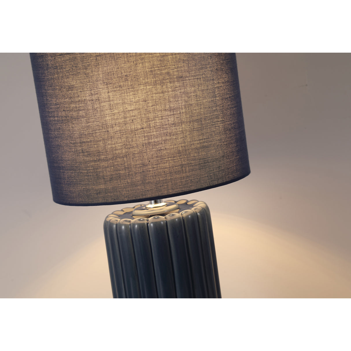 Searchlight Electric Groove 1Lt Table Lamp, Navy Blue with matching Shade 22353AZ