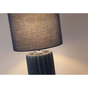 Searchlight Electric Groove 1Lt Table Lamp, Navy Blue with matching Shade 22353AZ