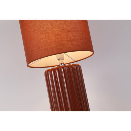 Searchlight Electric Groove 1Lt Table Lamp, Burnt Orange with matching shade 22353OR