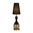 Marakesh 1Lt Table Lamp Satin Brass Metal Black Ombre Glass