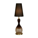 Marakesh 1Lt Table Lamp Satin Brass Metal Black Ombre Glass