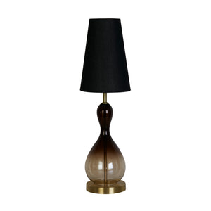 Searchlight Electric Marakesh 1Lt Table Lamp Satin Brass Metal Black Ombre Glass 23186BK