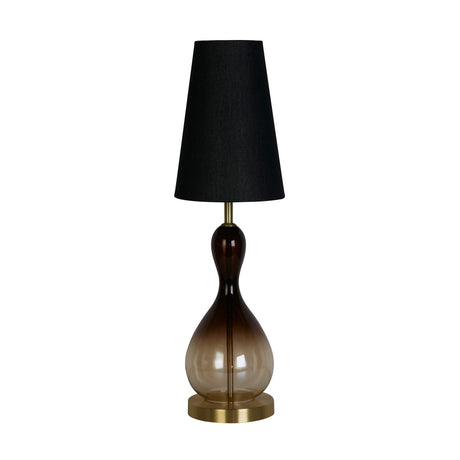 Searchlight Electric Marakesh 1Lt Table Lamp Satin Brass Metal Black Ombre Glass 23186BK