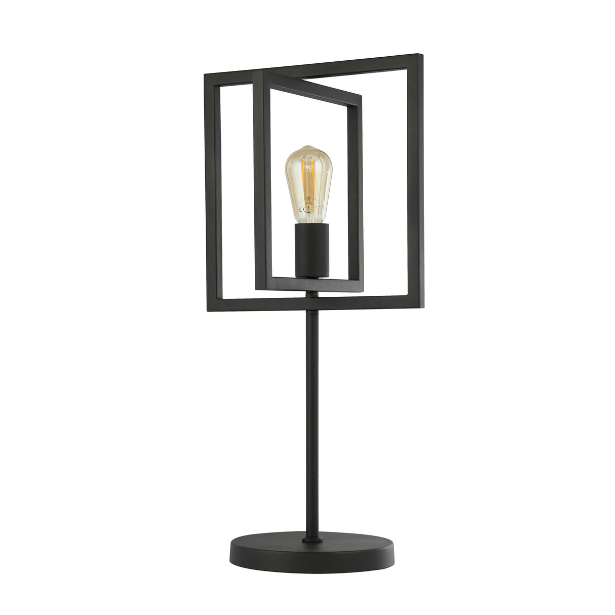 Searchlight Electric Plaza Table Lamp - Matt Black Metal 23201-1BK