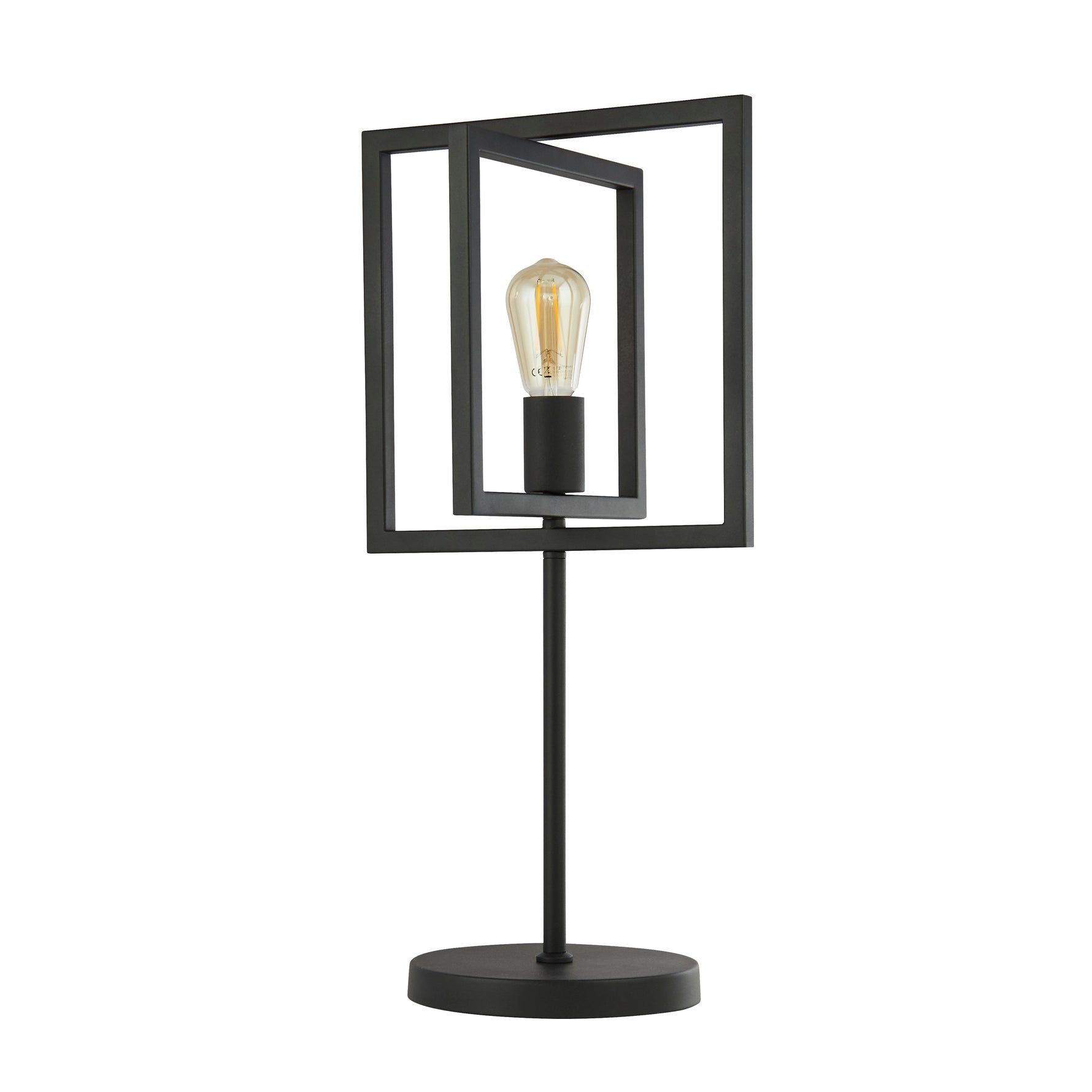 Searchlight Electric Plaza Table Lamp - Matt Black Metal 23201-1BK