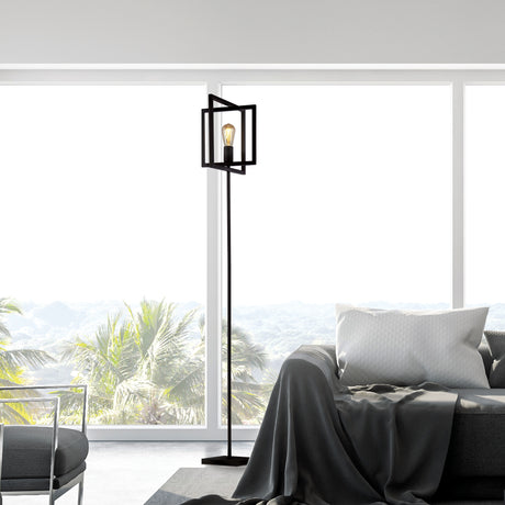 Searchlight Electric Plaza Floor Lamp - Matt Black Metal 23202-1BK
