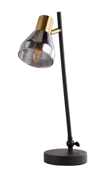 Searchlight Electric Westminster Table Lamp - Black, Satin Brass Metal & Smoked 23802-1SM