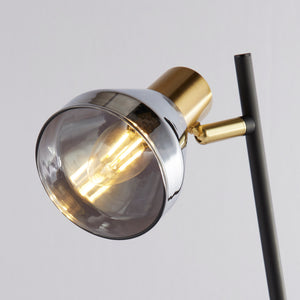 Searchlight Electric Westminster Table Lamp - Black, Satin Brass Metal & Smoked 23802-1SM