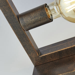 Searchlight Electric Oblong 2Lt Table Lamp - Rustic Brown Metal 24101-2RU