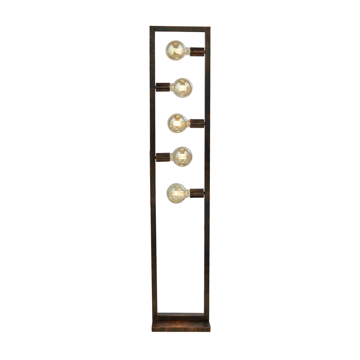 Oblong 5Lt Floor Lamp - Rustic Brown Metal