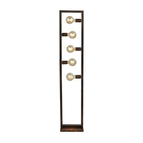 Oblong 5Lt Floor Lamp - Rustic Brown Metal