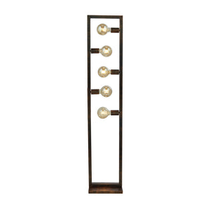 Oblong 5Lt Floor Lamp - Rustic Brown Metal