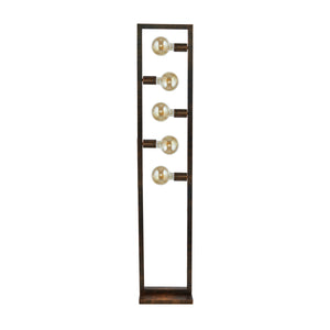 Searchlight Electric Oblong 5Lt Floor Lamp - Rustic Brown Metal 24101-5RU