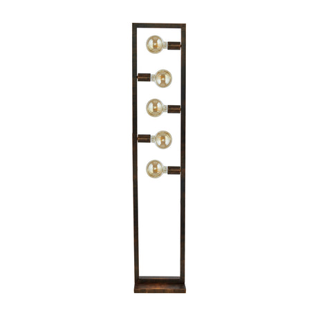 Searchlight Electric Oblong 5Lt Floor Lamp - Rustic Brown Metal 24101-5RU