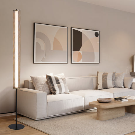 Searchlight Electric Thread LED Floor Lamp, Gold Mesh and Matt Black Metal 25153-1BK