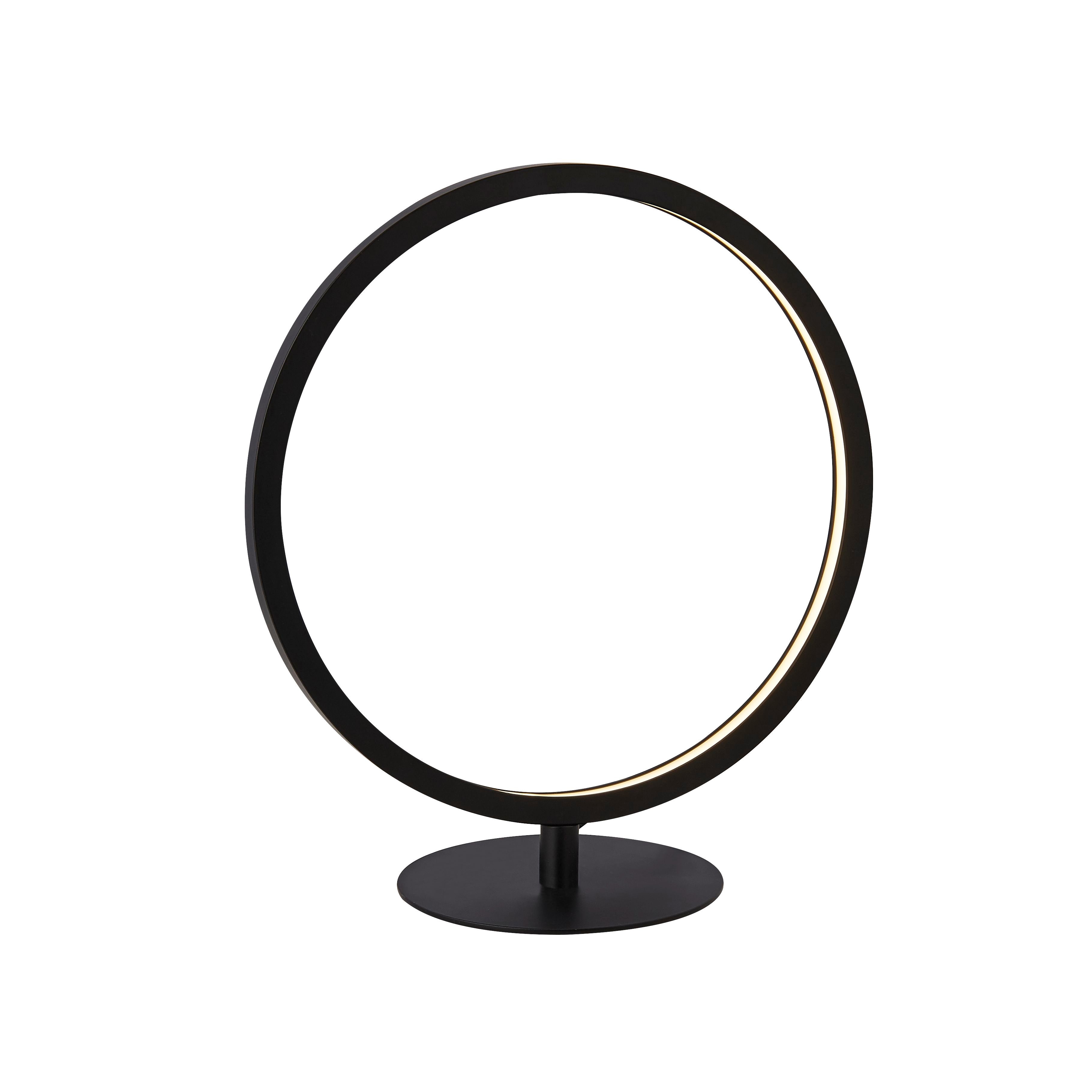 Cirque Ring Table Lamp - Black Metal & Opal Silicon