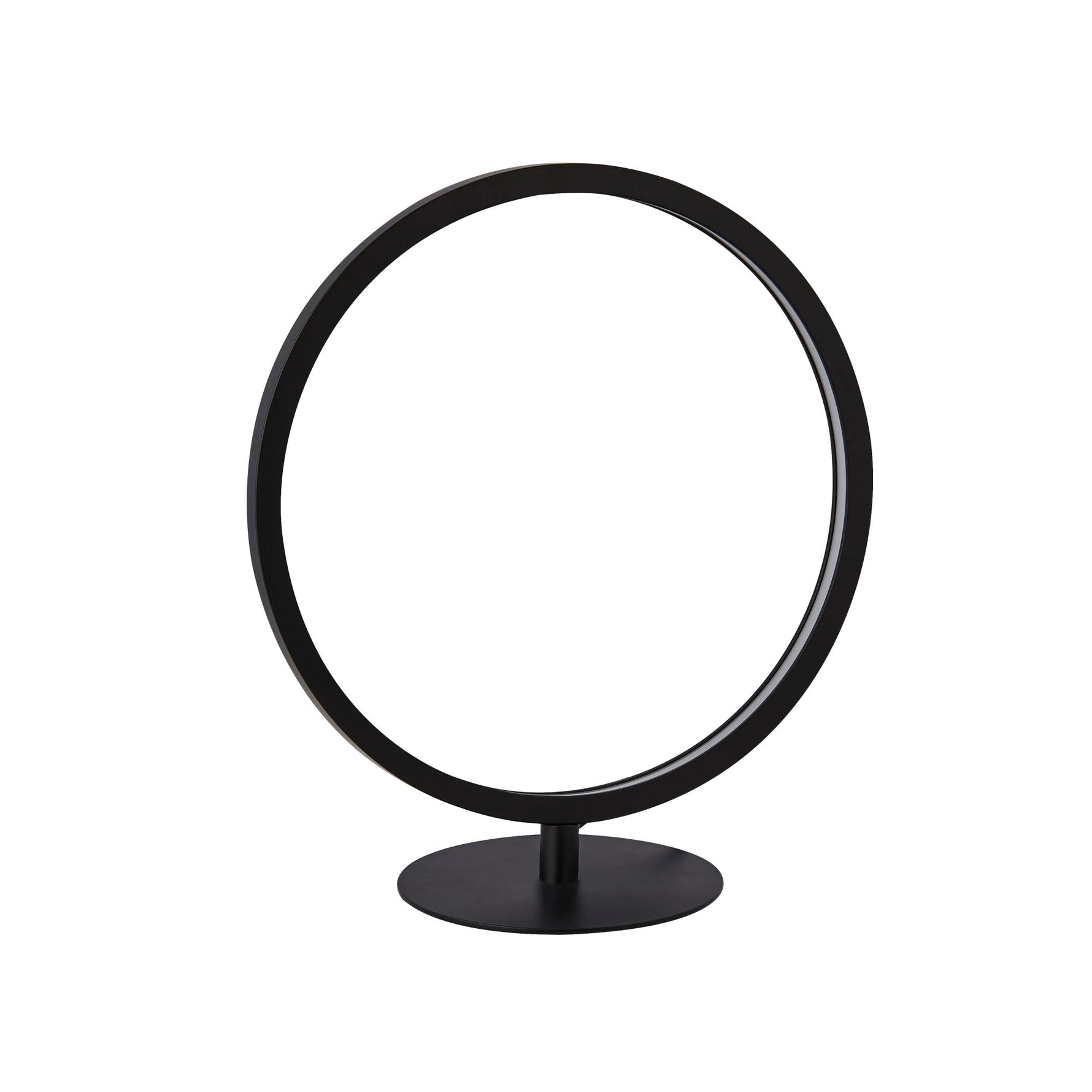 Searchlight Electric Cirque Ring Table Lamp - Black Metal & Opal Silicon 25771-1BK