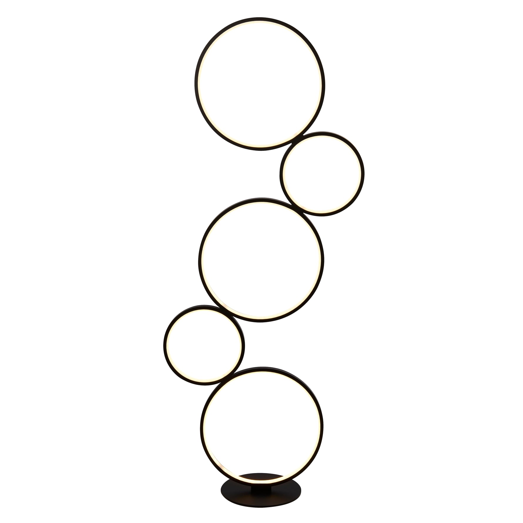 Cirque 5Lt Ring Floor Lamp  - Black Metal & Opal Silicon