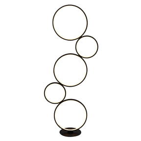 Cirque 5Lt Ring Floor Lamp  - Black Metal & Opal Silicon