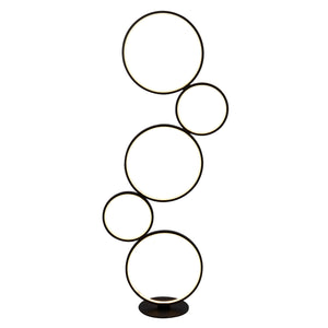 Cirque 5Lt Ring Floor Lamp  - Black Metal & Opal Silicon