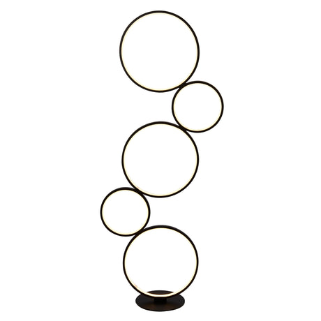 Cirque 5Lt Ring Floor Lamp  - Black Metal & Opal Silicon