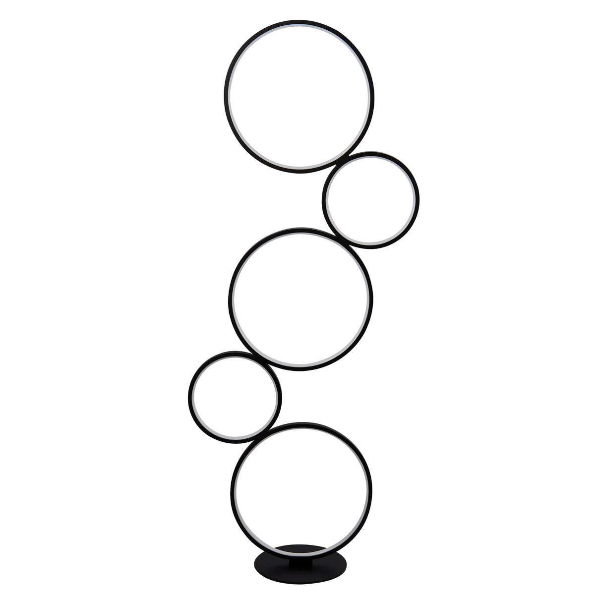 Searchlight Electric Cirque 5Lt Ring Floor Lamp  - Black Metal & Opal Silicon 25771-5BK