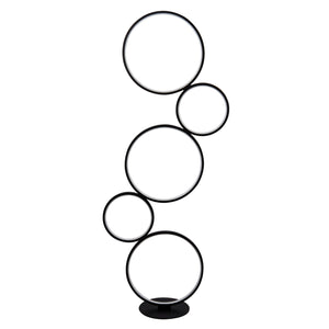 Searchlight Electric Cirque 5Lt Ring Floor Lamp  - Black Metal & Opal Silicon 25771-5BK