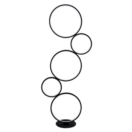 Searchlight Electric Cirque 5Lt Ring Floor Lamp  - Black Metal & Opal Silicon 25771-5BK