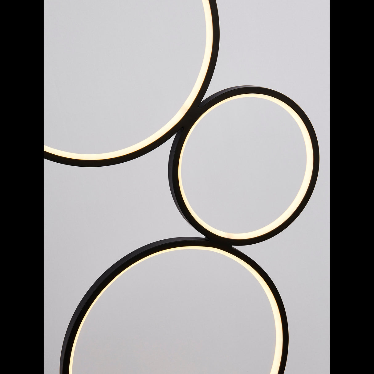 Searchlight Electric Cirque 5Lt Ring Floor Lamp  - Black Metal & Opal Silicon 25771-5BK