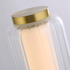 Searchlight Electric Mod LED Table Lamp, Satin Brass Metal, Opal Acrylic & Clear 26251SB